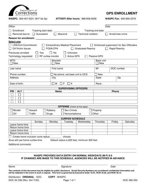 Form DOC02-338  Printable Pdf