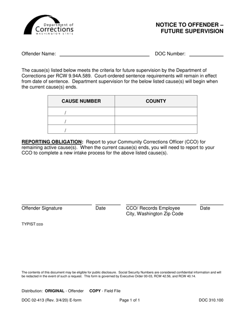 Form DOC02-413  Printable Pdf