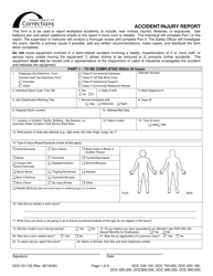 Document preview: Form DOC03-133 Accident/Injury Report - Washington