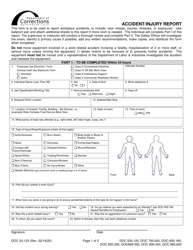 Form DOC03-133 Accident/Injury Report - Washington