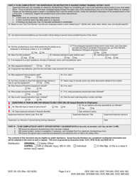 Form DOC03-133 Accident/Injury Report - Washington, Page 2