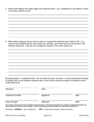 Form DOC05-702 Contact/Safety Plan - Washington, Page 2