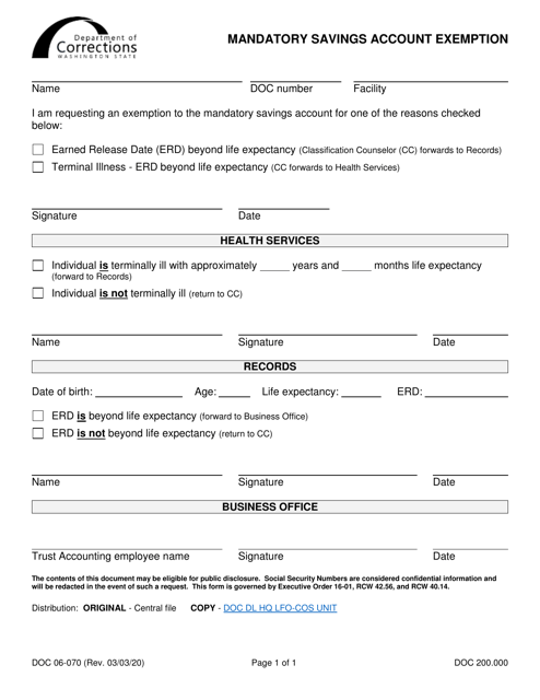 Form DOC06-070  Printable Pdf