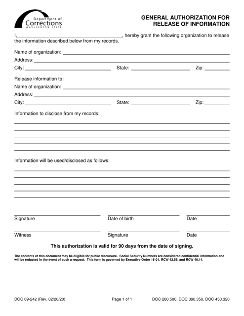 Form DOC09-242  Printable Pdf