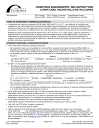 Form DOC07-024ES Conditions, Requirements, and Instructions - Washington (English/Spanish)