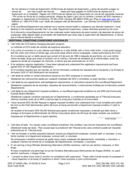 Form DOC07-024ES Conditions, Requirements, and Instructions - Washington (English/Spanish), Page 2