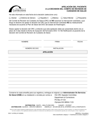 Document preview: Formulario DOC13-578S Apelacion Del Paciente a La Decision Del Comite De Revision De Cuidados De Salud - Washington (Spanish)