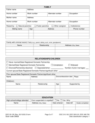 Form DOC20-155 Intake/Pre-sentence Report Information Sheet - Washington, Page 2