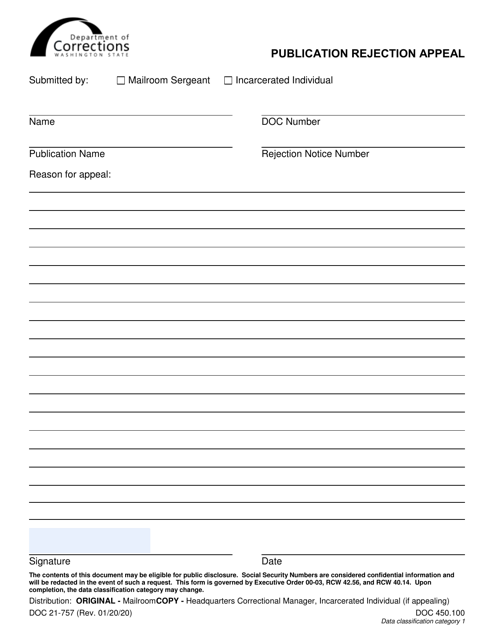 Form DOC21-757  Printable Pdf