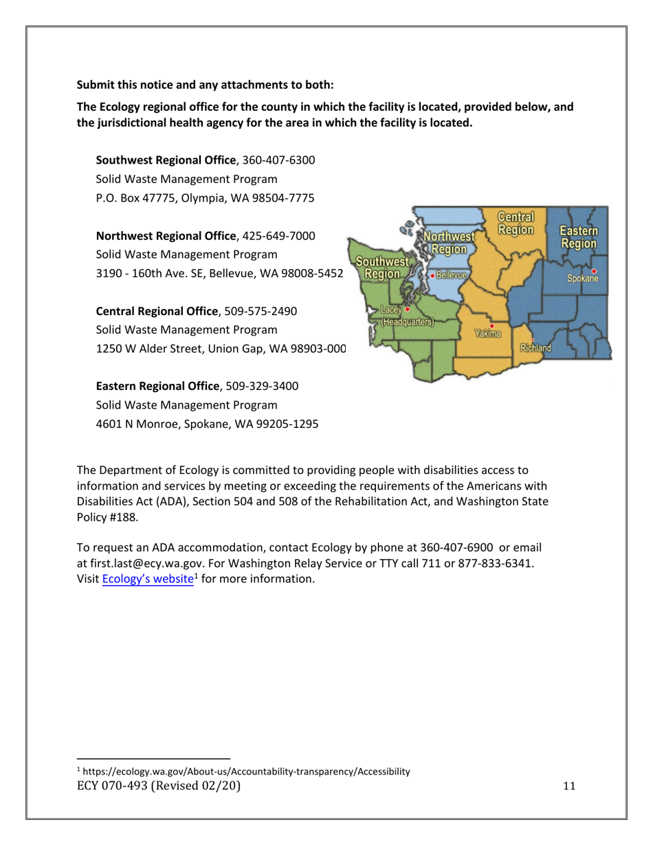 Form ECY070-493 Notice of Intent to Operate Under Terms and Conditions for Solid Waste Permit Exemption - Washington, Page 11
