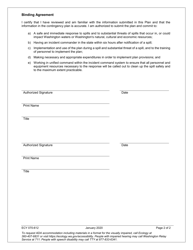 Form ECY070-612 Binding Agreement for Wac 173-182 and Wac 173-186 - Washington, Page 2