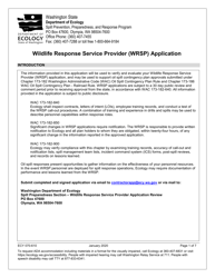 Form ECY070-610 Wildlife Response Service Provider (Wrsp) Application - Washington