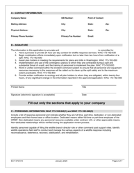 Form ECY070-610 Wildlife Response Service Provider (Wrsp) Application - Washington, Page 2