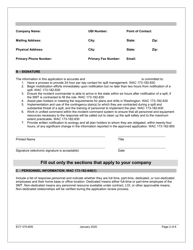 Form ECY070-609 Spill Management Team (Smt) Application - Washington, Page 2
