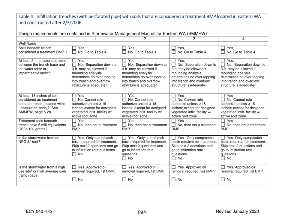 Form ECY040-47B Underground Injection Control (Uic) Well Registration Form for Non-muncipal Stormwater Roads, Parking, and Roof - Washington, Page 6