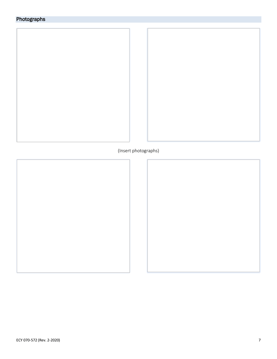Form ECY070-572 Dam Owner Annual Inspection Form - Earthen Dams - Washington, Page 7