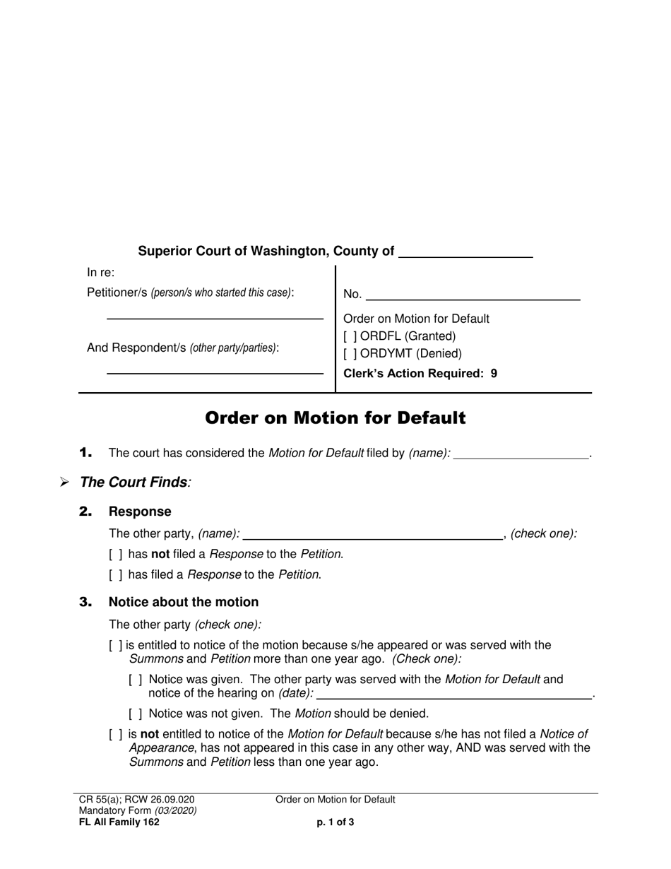 Form FL All Family162 Download Printable PDF or Fill Online Order on