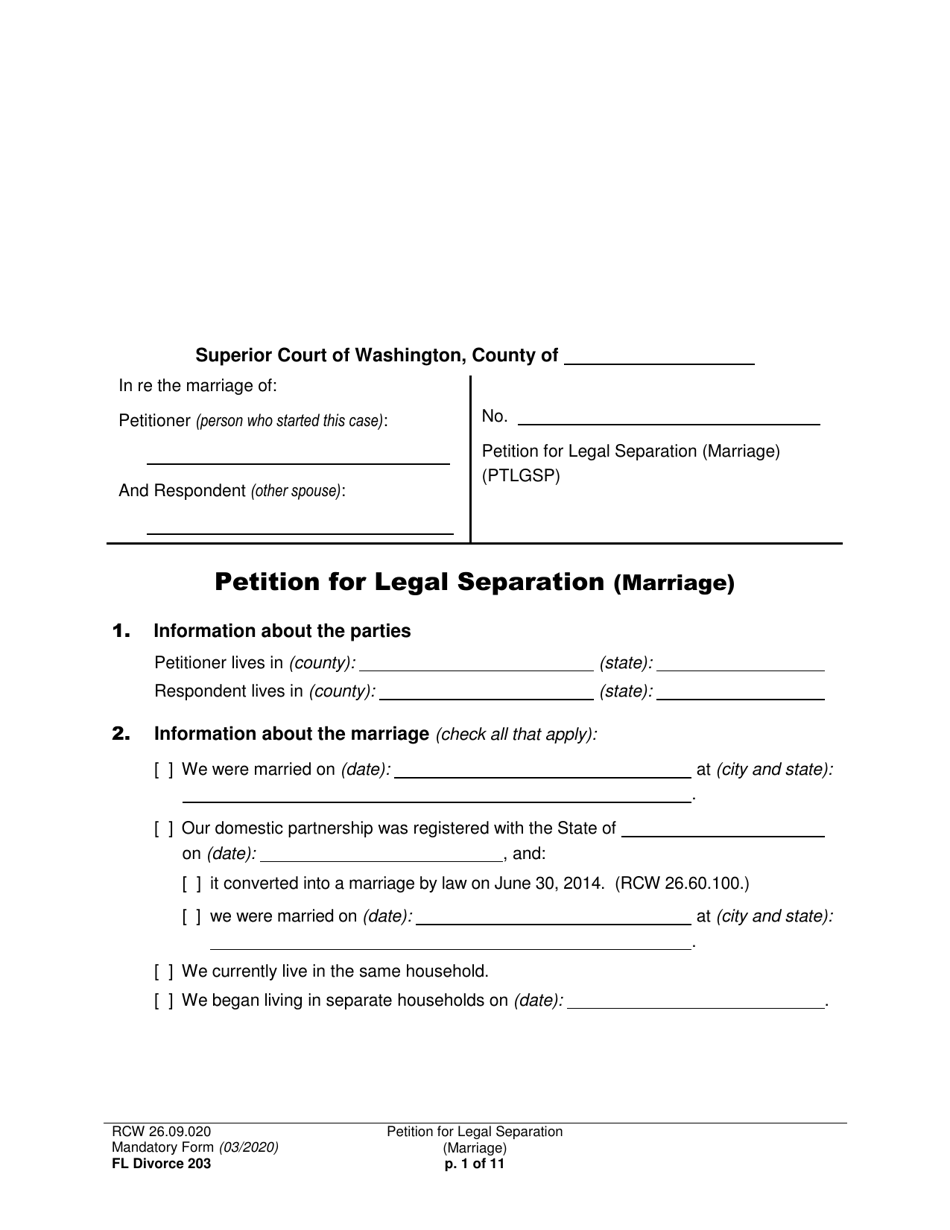 Form Fl Divorce203 - Fill Out, Sign Online And Download Printable Pdf 