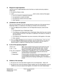 Form FL Divorce203 Petition for Legal Separation (Marriage) - Washington, Page 2