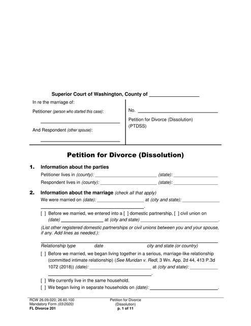 Form FL Divorce201  Printable Pdf