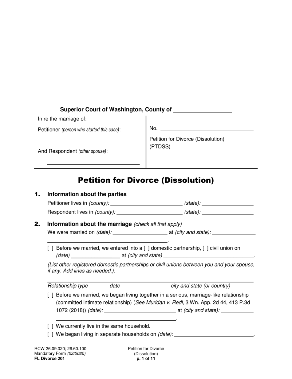 form fl divorce201 download printable pdf or fill online