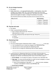 Form FL Divorce223 Motion for Temporary Family Law Order and Restraining Order - Washington, Page 5