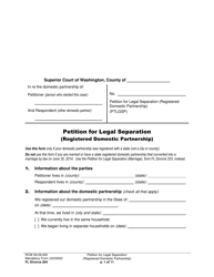 Document preview: Form FL Divorce204 Petition for Legal Separation (Registered Domestic Partnership) - Washington