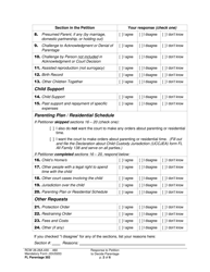 Form FL Parentage302 Response to Petition to Decide Parentage - Washington, Page 2
