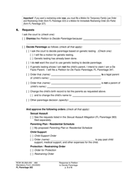 Form FL Parentage302 Response to Petition to Decide Parentage - Washington, Page 5