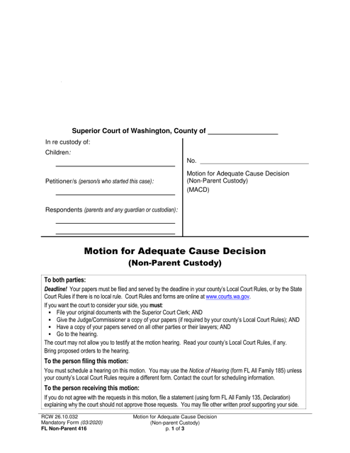 Form FL Non-Parent416  Printable Pdf