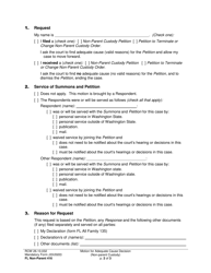 Form FL Non-Parent416 Motion for Adequate Cause Decision (Non-parent Custody) - Washington, Page 2