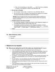 Form FL Non-Parent423 Motion for Temporary Non-parent Custody Order and Restraining Order - Washington, Page 5
