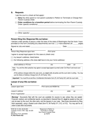 Form FL Non-Parent452 Response to Petition to Terminate or Change Non-parent Custody Order - Washington, Page 3