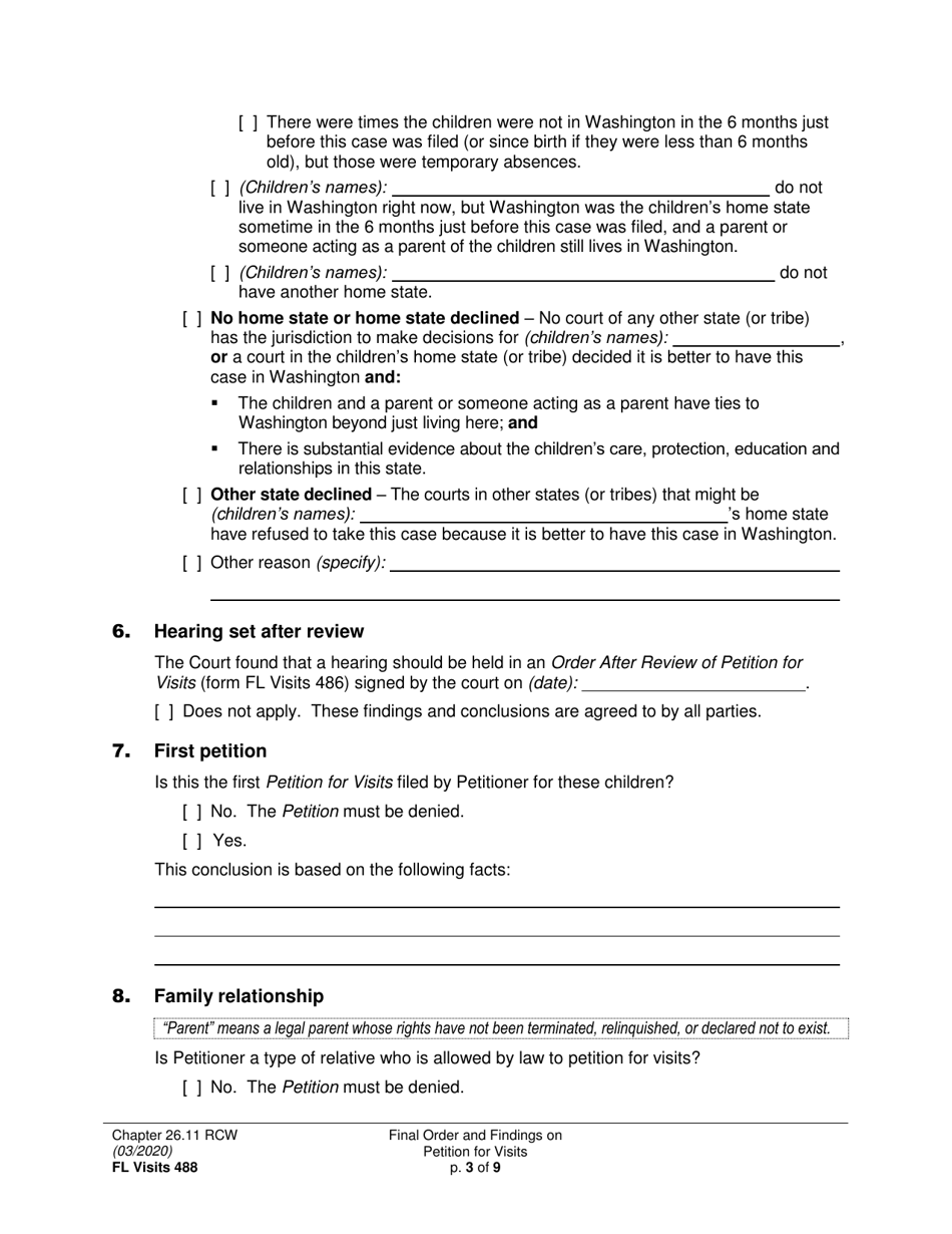 Form FL Visits488 Final Order and Findings on Petition for Visits - Washington, Page 3