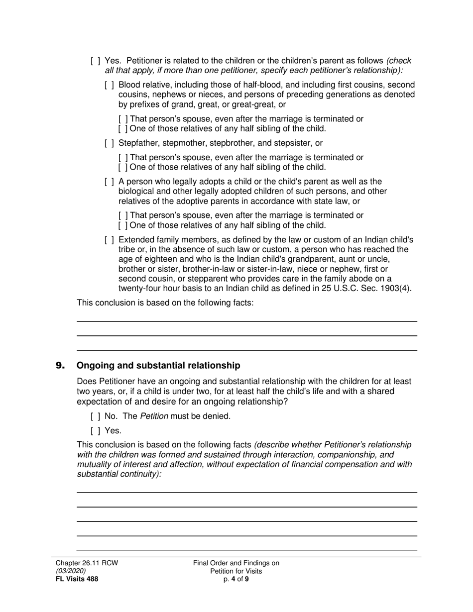 Form FL Visits488 Final Order and Findings on Petition for Visits - Washington, Page 4