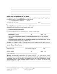 Form FL Modify602 Response to Petition to Change a Parenting Plan, Residential Schedule or Custody Order - Washington, Page 5