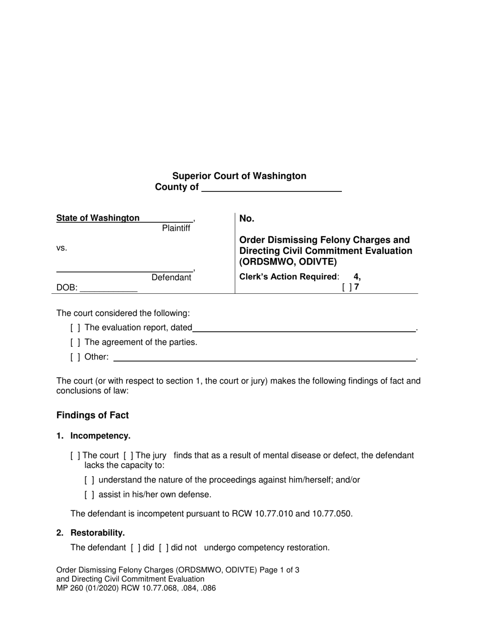 Form MP260 - Fill Out, Sign Online and Download Printable PDF ...