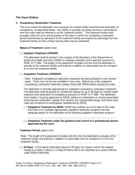 Form MP240 Order for Competency Restoration Treatment (Felony) - Washington, Page 2