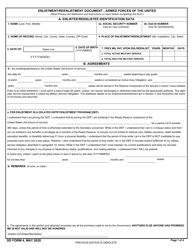 DD Form 4 &quot;Enlistment/Reenlistment Document Armed Forces of the United States&quot;