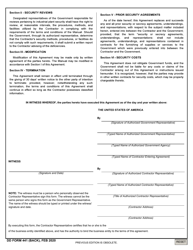 DD Form 441 Department of Defense Security Agreement, Page 2