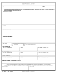 Document preview: DD Form 1790 Prepared Congressional Testimony Review