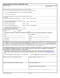 VA Form 0928C General Medical/Physical Exam Form, Page 2