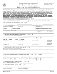 CBP Form I-736 Guam CNMI Visa Waiver Information