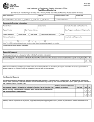 Document preview: Form 1043 Post-move Monitoring - Texas