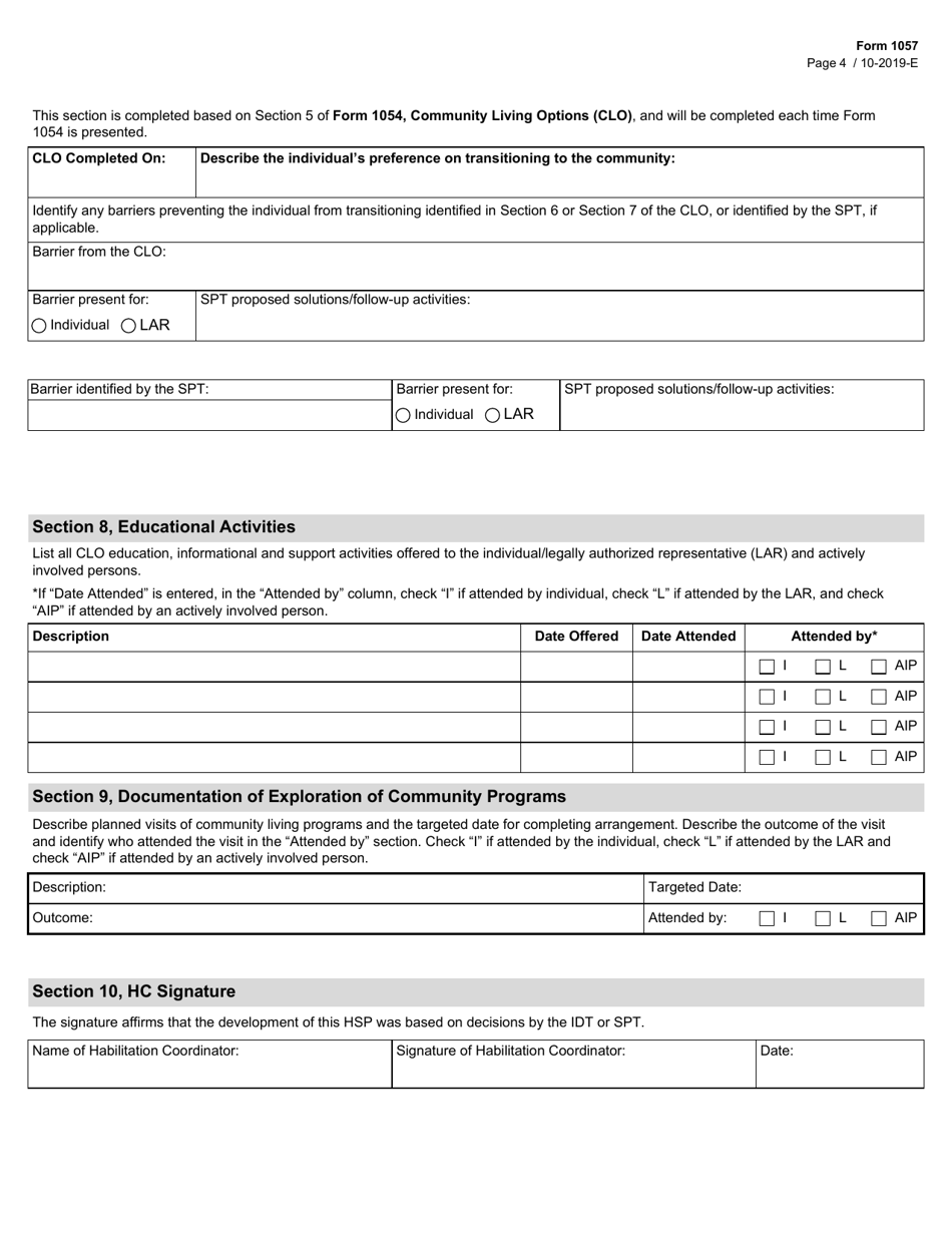 Form 1057 - Fill Out, Sign Online and Download Fillable PDF, Texas ...