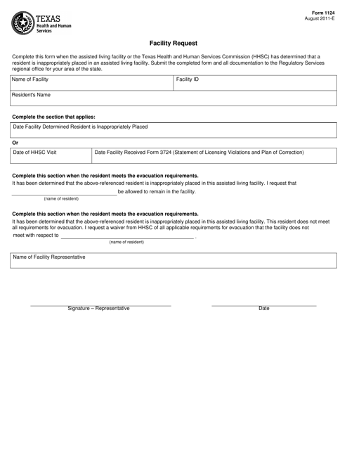 Form 1124  Printable Pdf