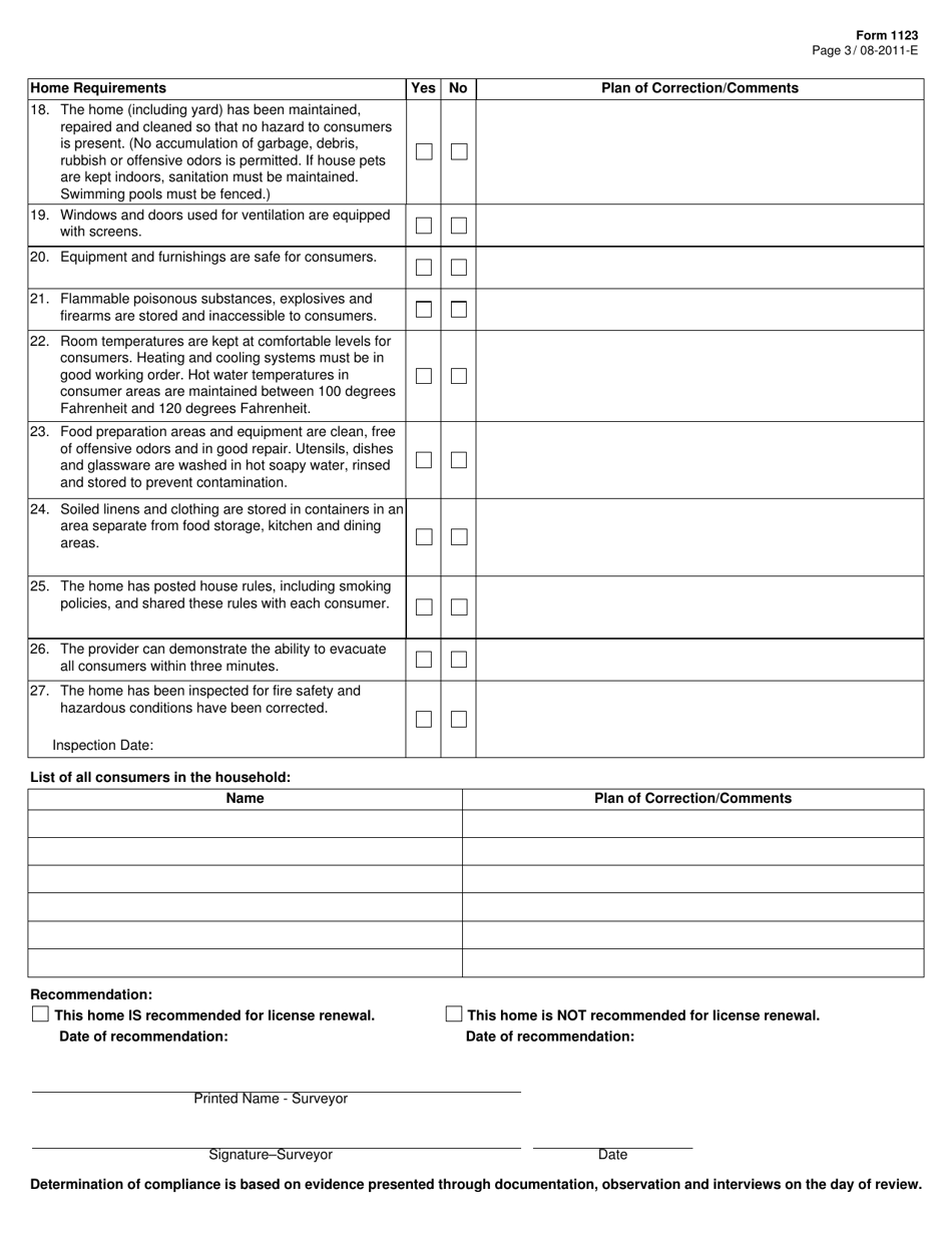 Form 1123 - Fill Out, Sign Online and Download Fillable PDF, Texas ...