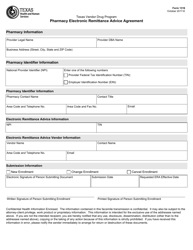 Document preview: Form 1316 Pharmacy Electronic Remittance Advice Agreement - Texas