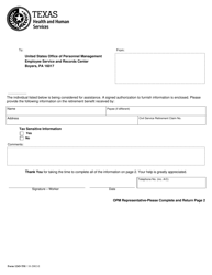Document preview: Form 1243-TSI Verification of Civil Services Benefits - Tsi - Texas