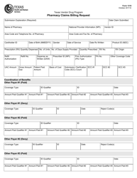 Document preview: Form 1319 Pharmacy Claims Billing Request - Texas